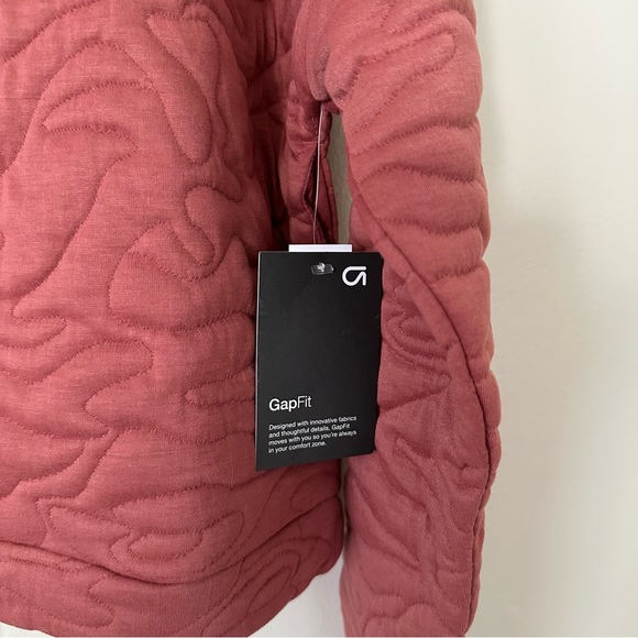 | gap • mauve/pink quinn quilted jacquard hoodie • size small petite | - Picture 9 of 10